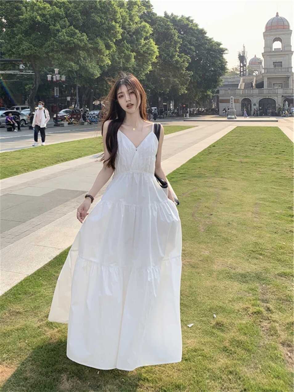 Summer Casual White Dress Women Summer 2023 New Boho Style V-neck ...