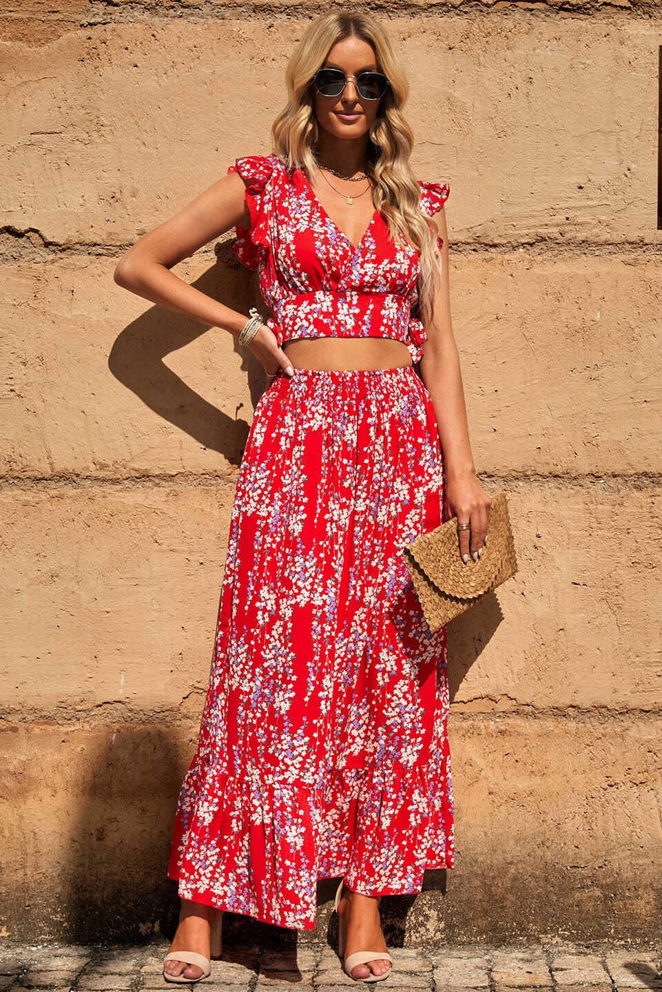 Summer Cropped Top and Maxi Skirt Set – The Landing World