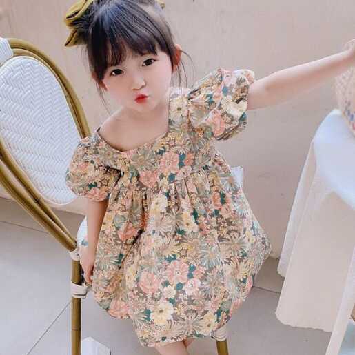 Summer Cute Dress Girls Korean Dress Baby Kids Princess Dress With ...