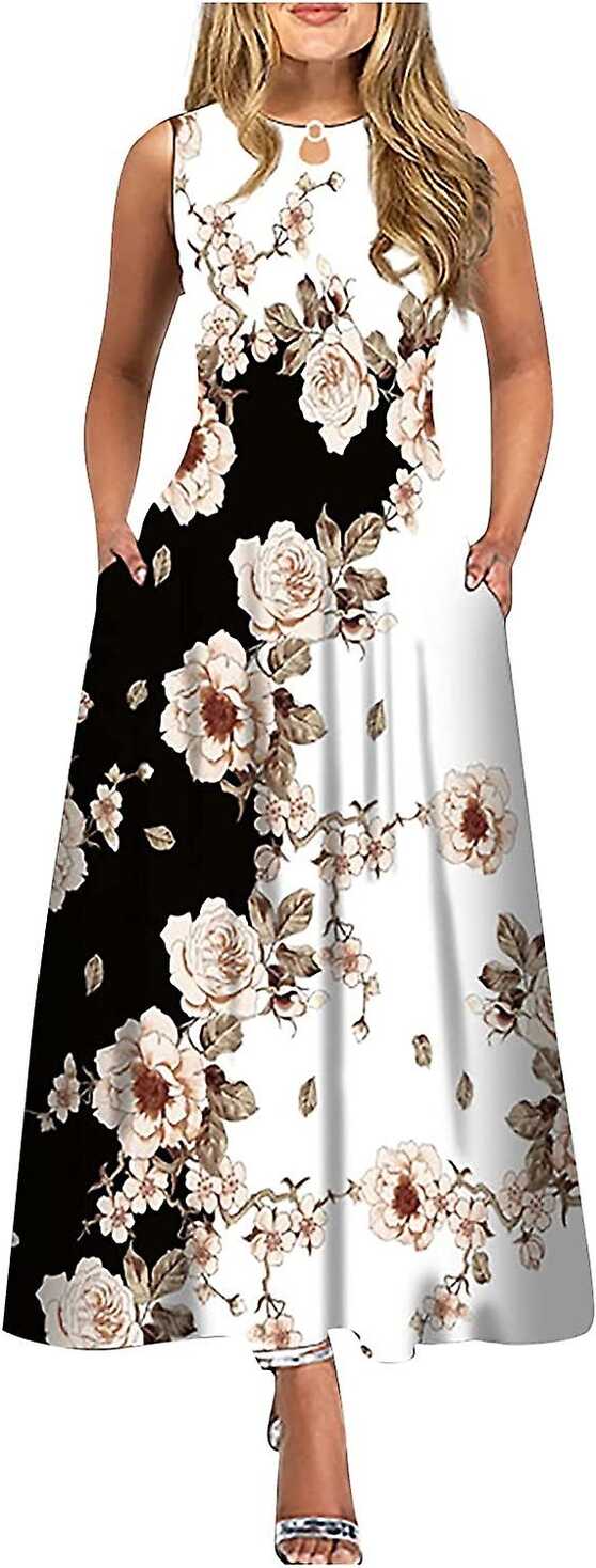 Summer Dresses For Women 2023 Short Sleeve/sleeveless Floral V ...