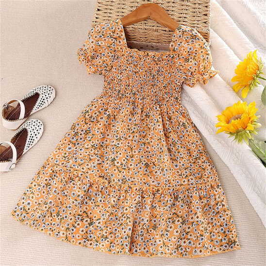 Summer Dresses Girls And Toddlers&#39; Short Sleeve Mini Dress Floral ...