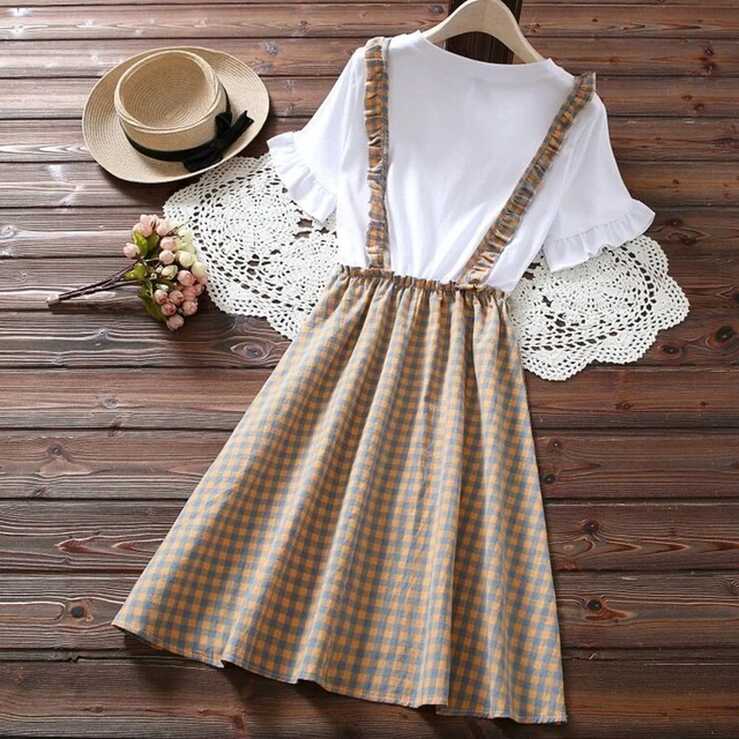 Summer Fashion White T-shirt Dresses Teens Girls Princess Dress ...