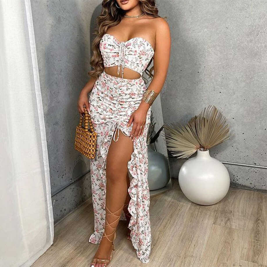 Summer Floral Boho Tube Top &amp; Maxi Skirt Set - 2 piece set | Love ...