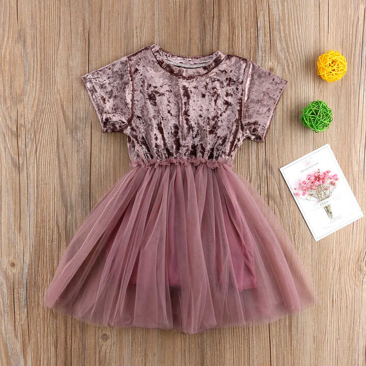 Summer Kids Baby Girl Velvet Tulle Dress Europe Fashion Princess ...