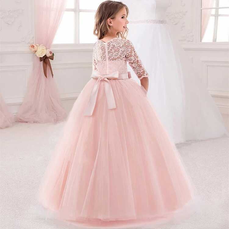 Summer Long Sleeve Girl Party Dress Wedding Dress Kids Dresses For ...