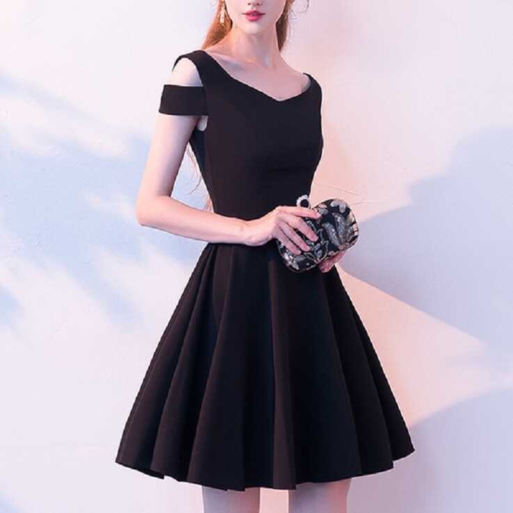 Summer Slim Party Banquet Dress Birthday Party Dress, Size:L(Black)