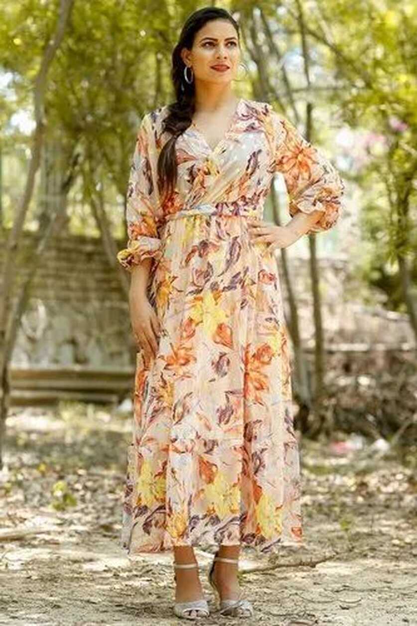 Summer Wear Orange Women Western Dresses at Rs 1499/piece in ...