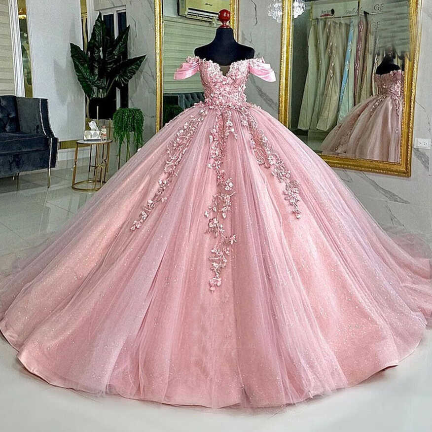 Sweet 15 16 Quinceanera Dresses Ball Gown Off Shoulder Princess ...