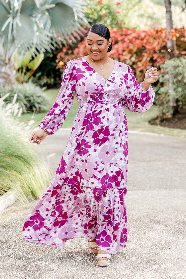 Sweet Paradise Long Sleeve Purple Floral Maxi Dress FINAL SALE ...