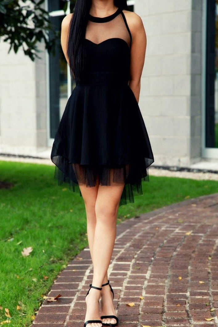 Sweetheart Homecoming Dress Black Short Prom Dress Party Dress ...