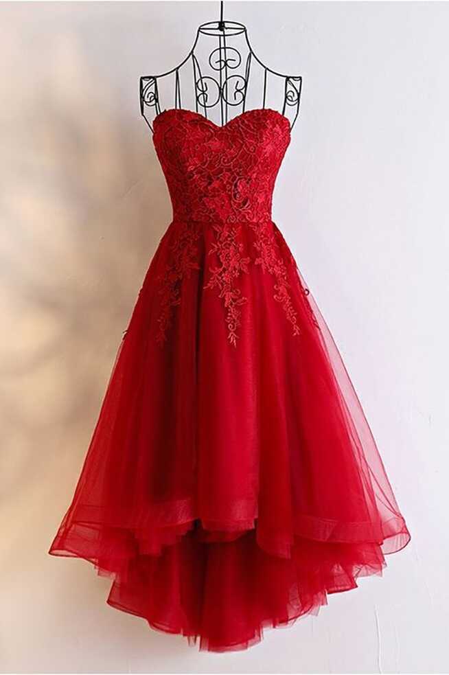 Sweetheart Neckline Short Red Party Dress