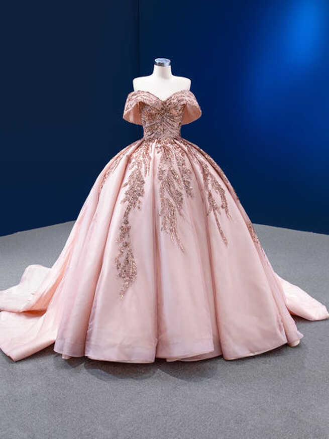 Sweetheart Quinceanera Dress devam ediyor Vestidos Pembe Prom Ball Gowns  Ld11520