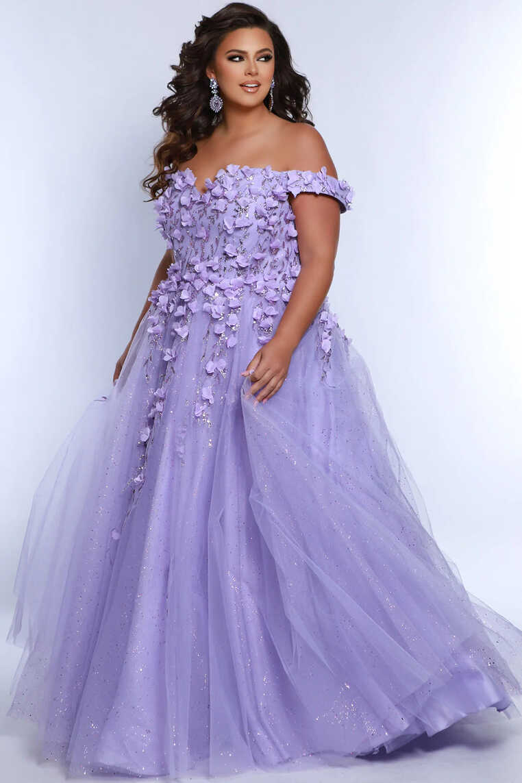 Sydneys Closets SC7379 Long Prom Dress Plus Size Off Shoulder 3D ...