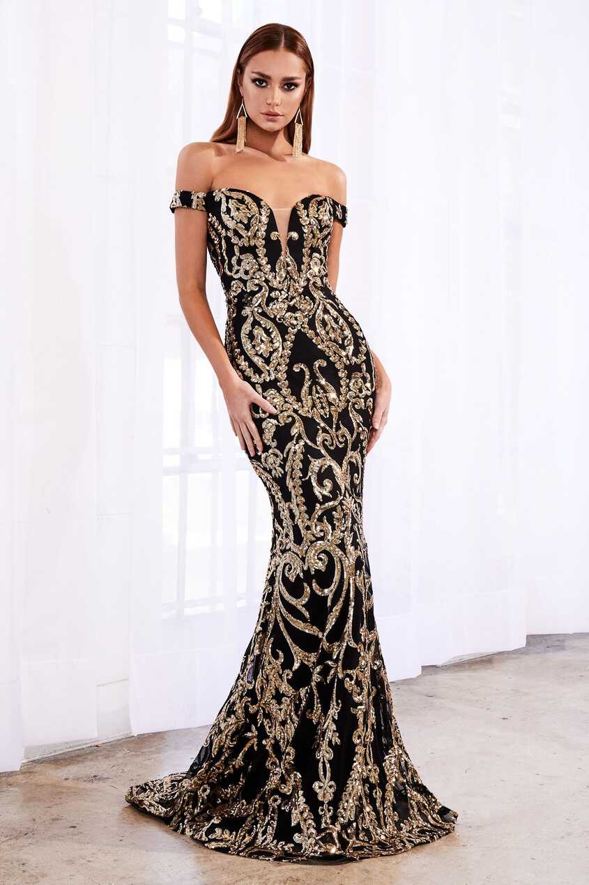 T4329 Black &amp; Gold Formal Dress - Bridal - Formal - Bridesmaids ...