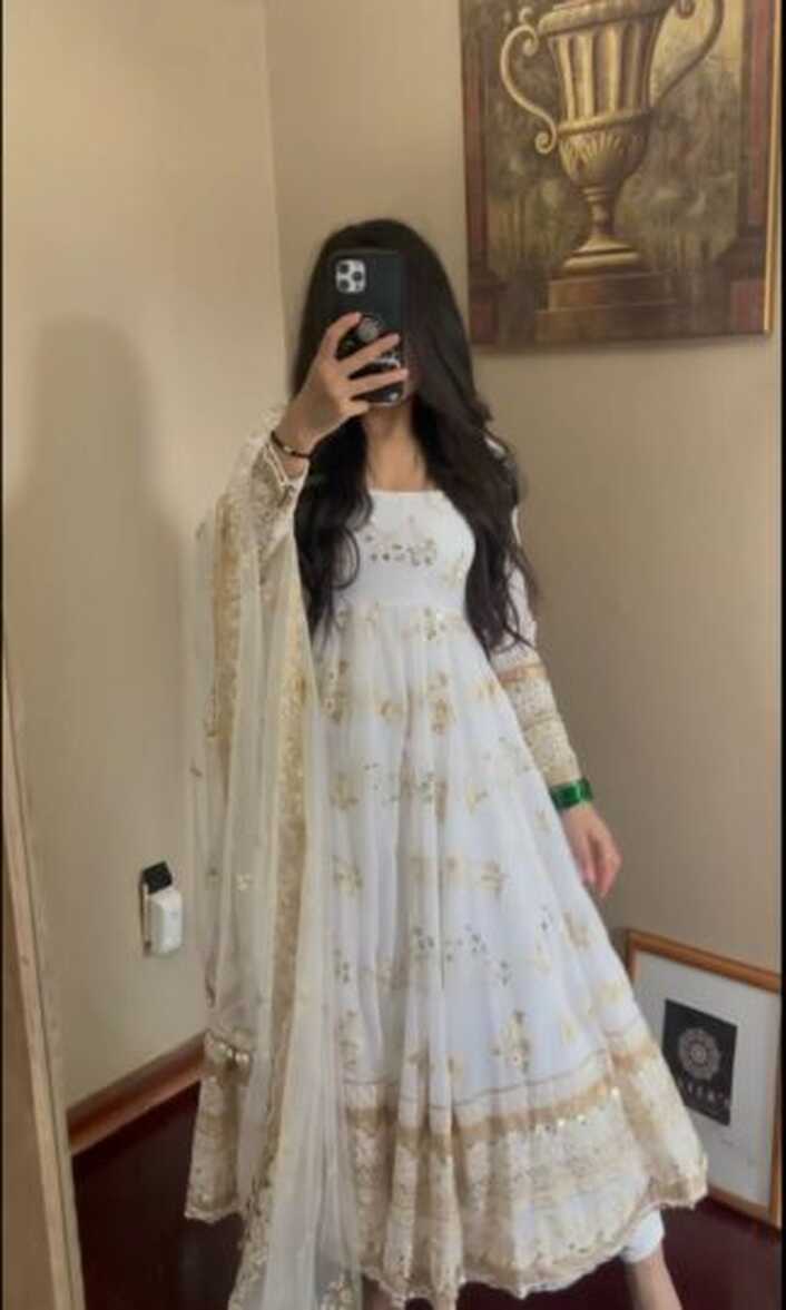 THE LIBAS COLLECTION WHITE INDIAN STYLE ONLINE GOWN FOR