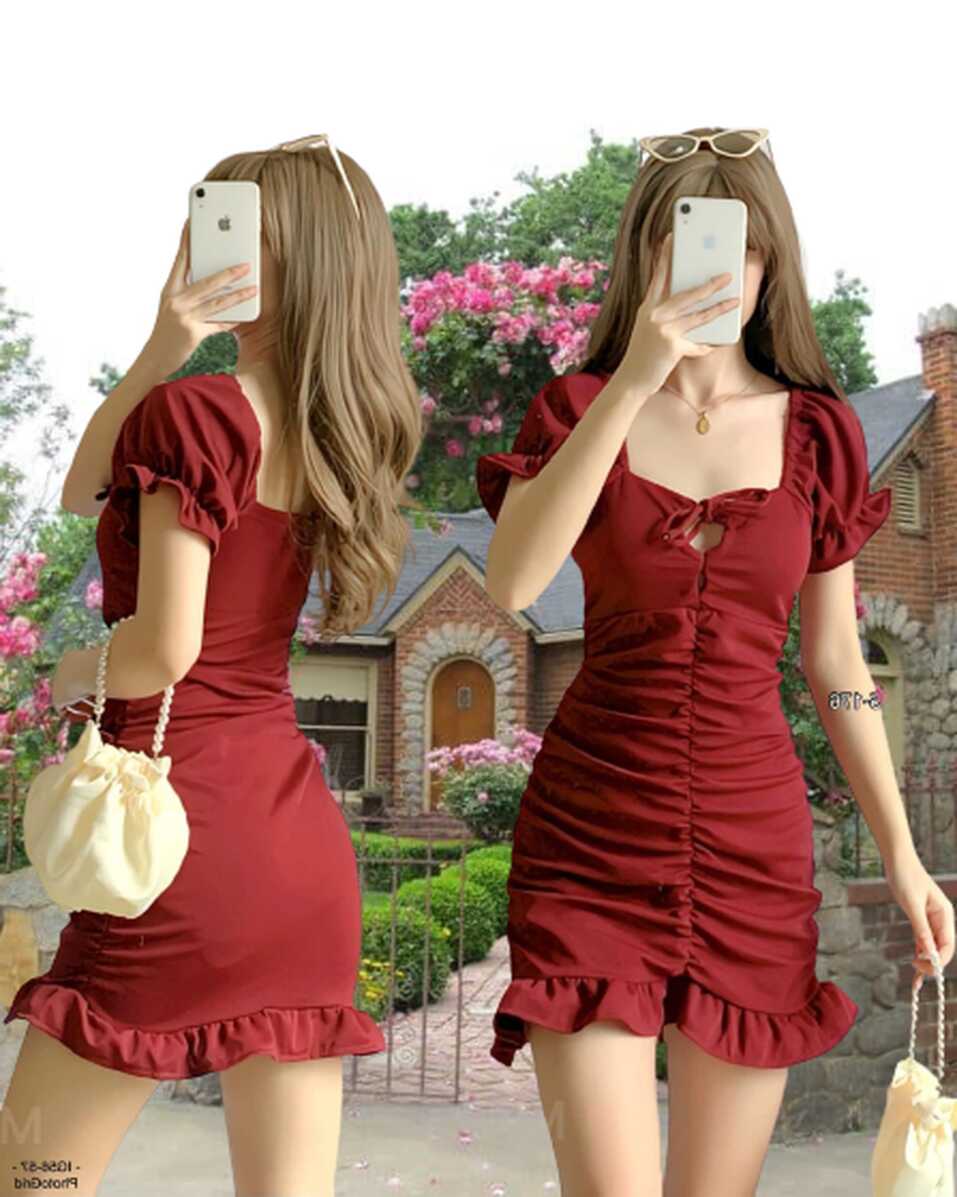 TRENDY SEXY DRESS FOR WOMENS SHORT SLEEVE DRESS RUFFELES DRESS ...