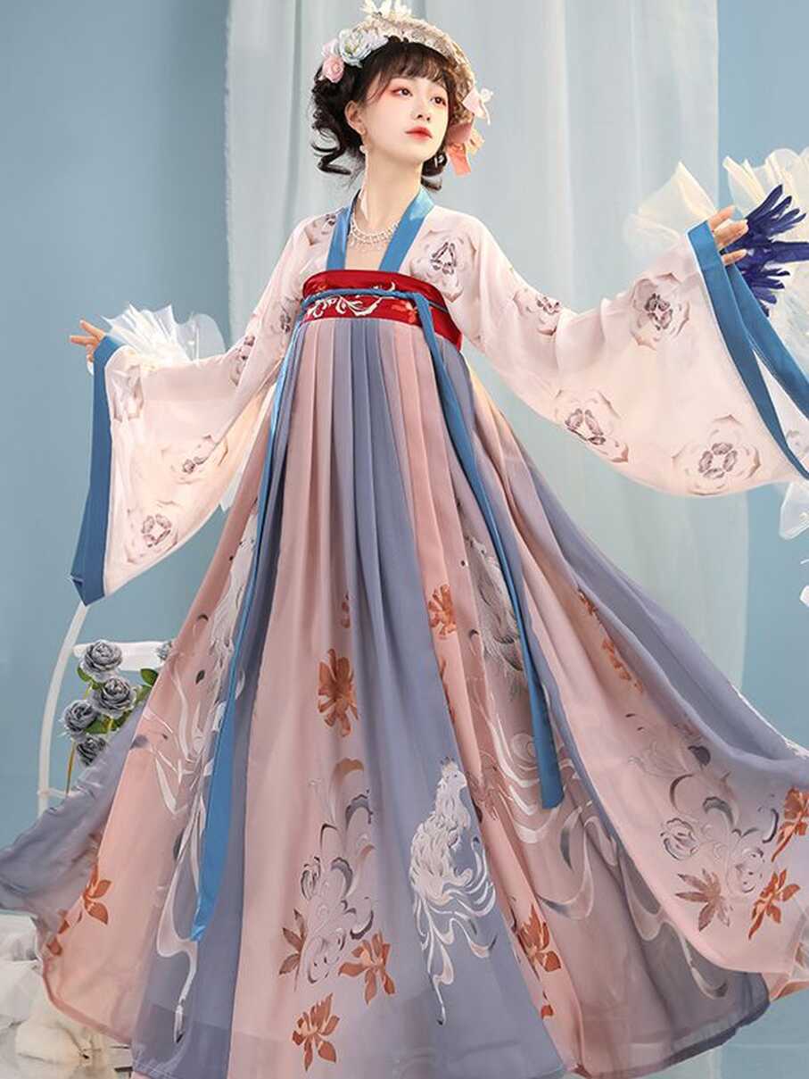 Tang Dynasty Women&#39;s Clothing Hanfu Qixiong Ruqun Dress - Fashion ...