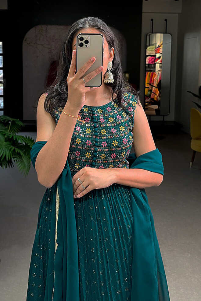 Teal Palazzo Kurti For Raksha Bandhan 2023