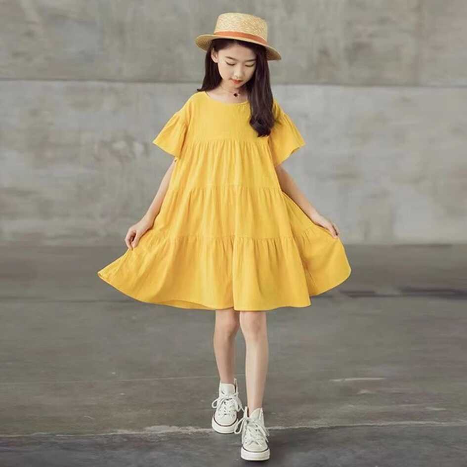 Teenage Girls Dresses Summer 2023 Fashion Children Cute Loose ...