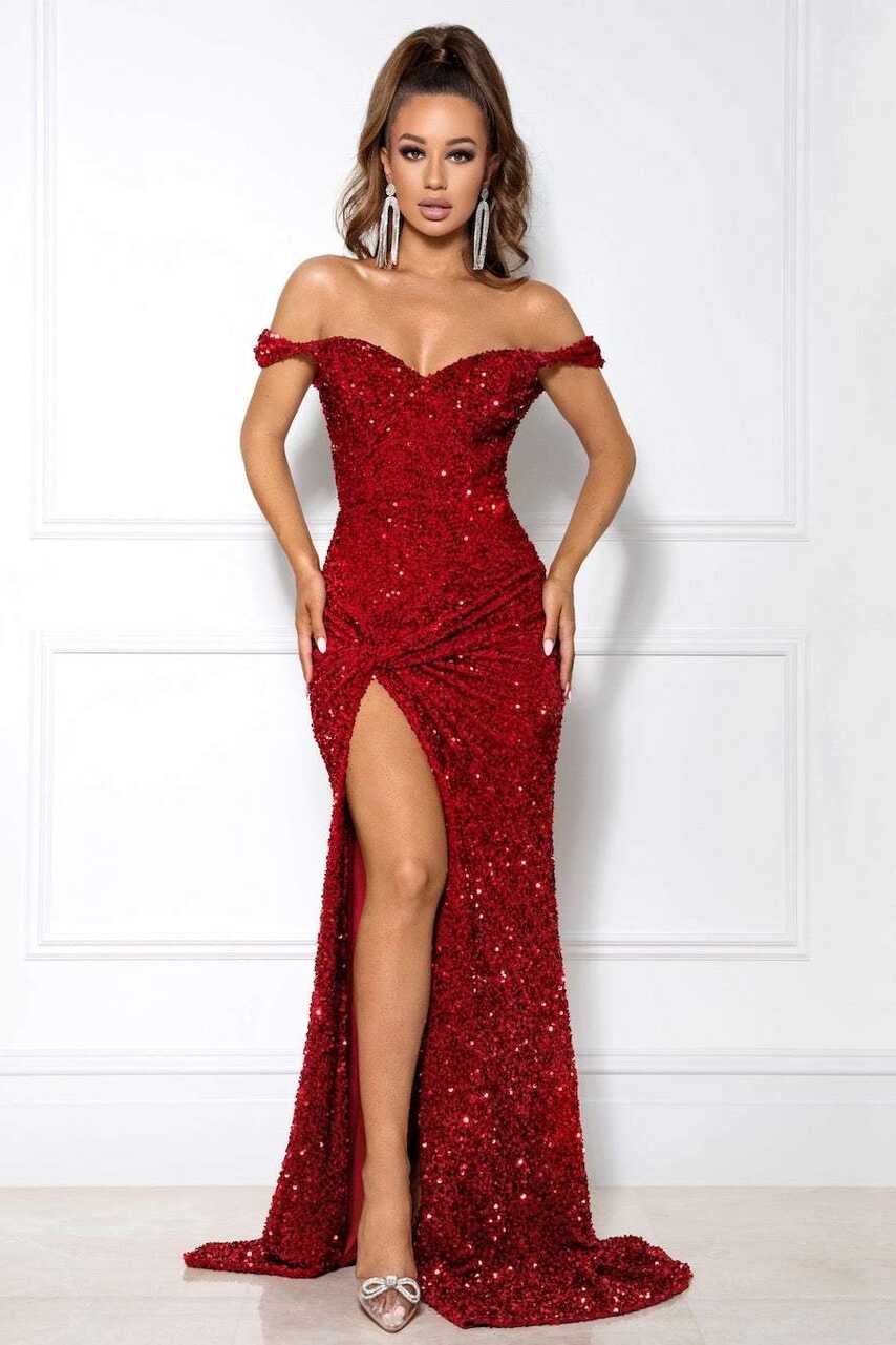 Terrific Red Evening Dress | Evening Dresses – D&amp;D Clothing