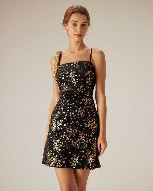 The Black Floral Sheath Slip Mini Dress &amp; Reviews - Black ...