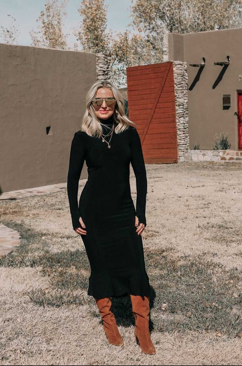 The Most Casual Yet Versatile Dress For Winter…The Black Midi Dress