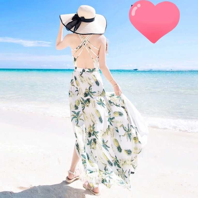 The New Summer 2020 Fashion Trend Sexy Holiday Backless Beach Long ...