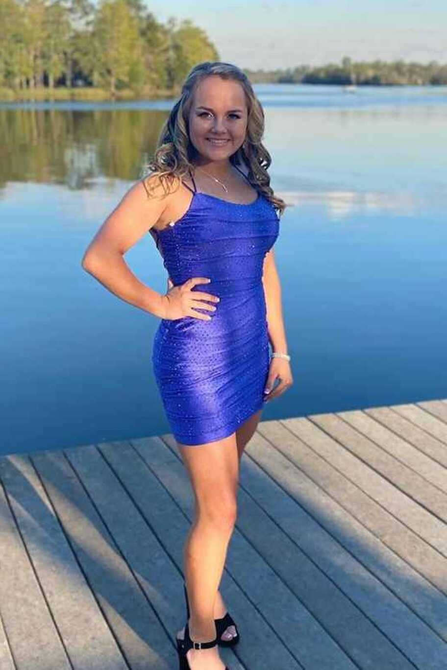 Tight Royal Blue Short Homecoming Dress with Sequins – Dreamdressy