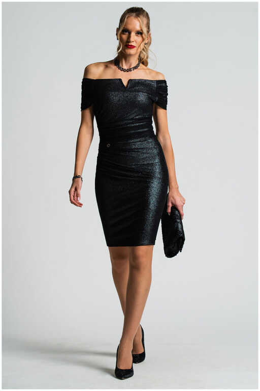 Tight knee-length black dress | Luna Fashion House