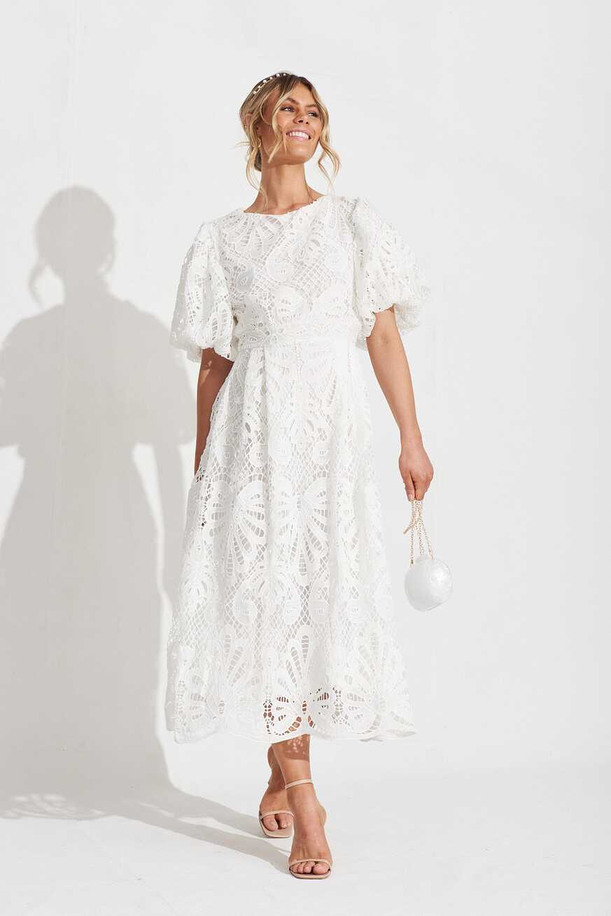 Tillie Lace Maxi Dress In White – St Frock