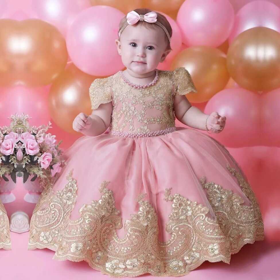 Toddler Baby 1st Birthday Baptism Beading Dress For Girls Princess ...