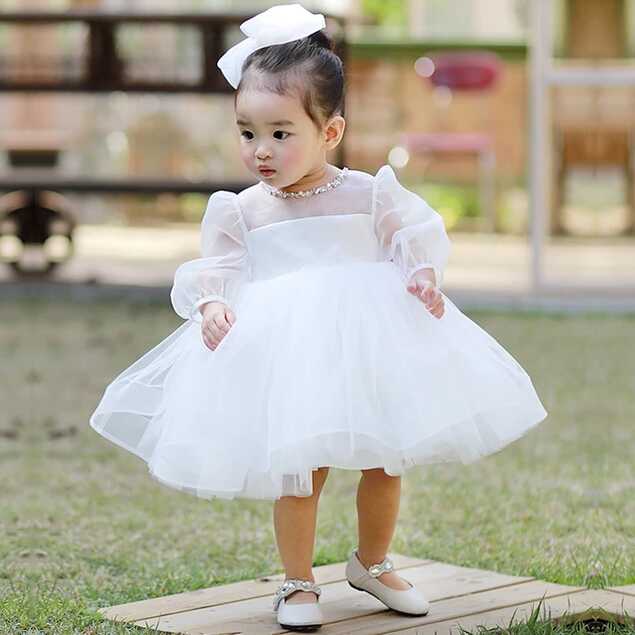 Toddler Baby Girl Summer Dress Infant Princess Dress White Tulle 1 ...