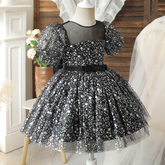 Toddler Kids Baby Girl Ruffle Lace Pageant Party Wedding Sequin ...