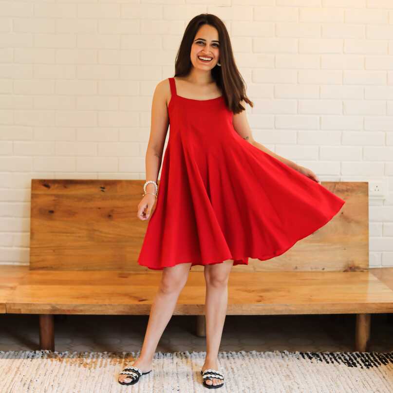 Tomato Red Short Dress