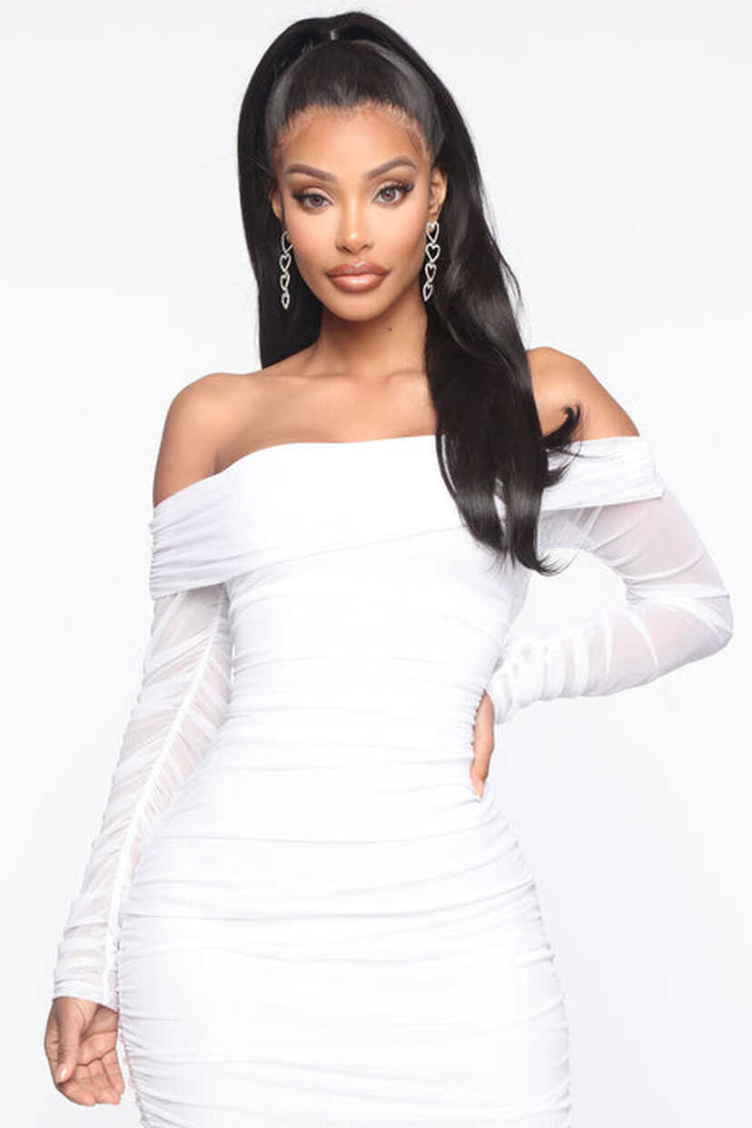 Top Trend Ruched Maxi Dress - White | Fashion Nova, Dresses ...