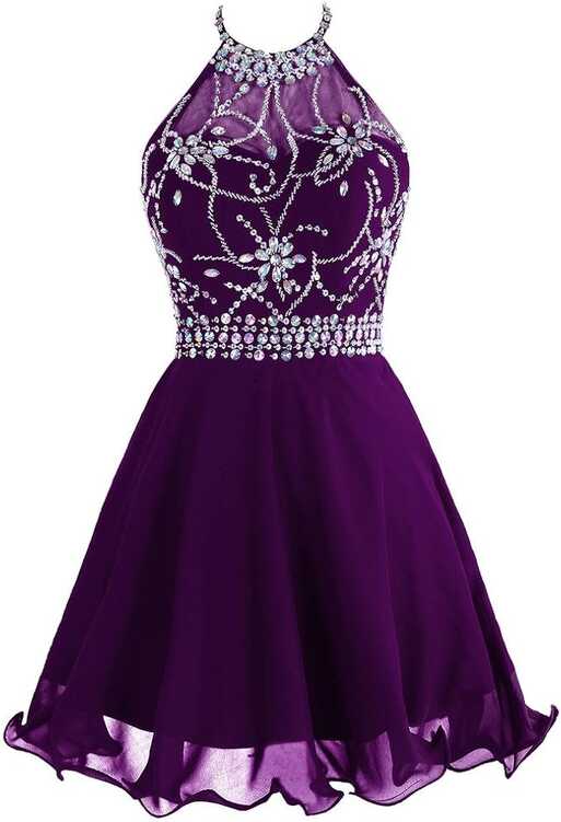 Topdress Women&#39;s Short Beaded Prom Dress Halter ... - Amazon.com