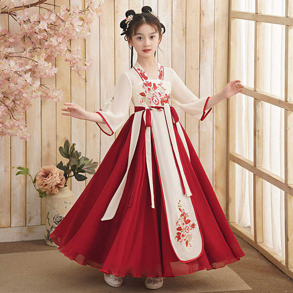 Traditional Chinese Cheongsam Hanfu Dress Kids Princess Costume ...