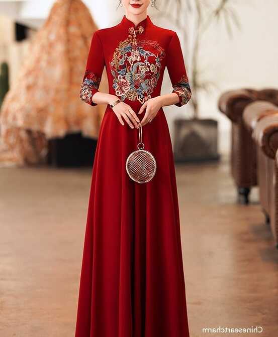 Traditional Chinese Wedding Dress vintage Cheongsam Wedding Dress ...