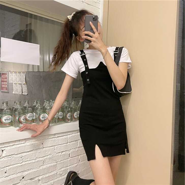 Trendy Sweet floral Korean version Short dresses Simple One-piece ...