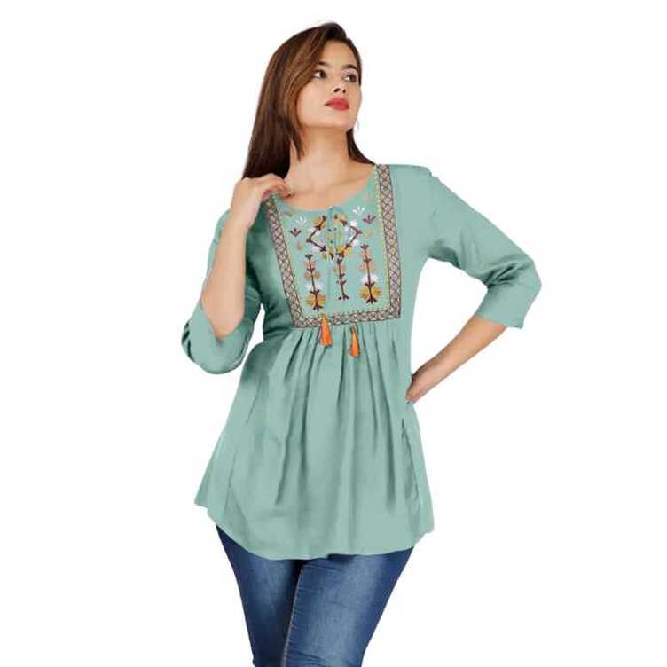 Trendy cotton designer tops for girls - Richous