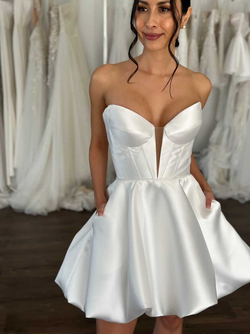 Trish Short Wedding Reception Dress | Bridal Mini Dresses Online