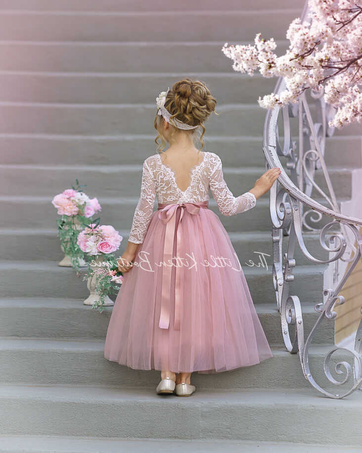 Tulle Flower Girl Dress, Forest Green Flower Girl Dress, Mauve ...