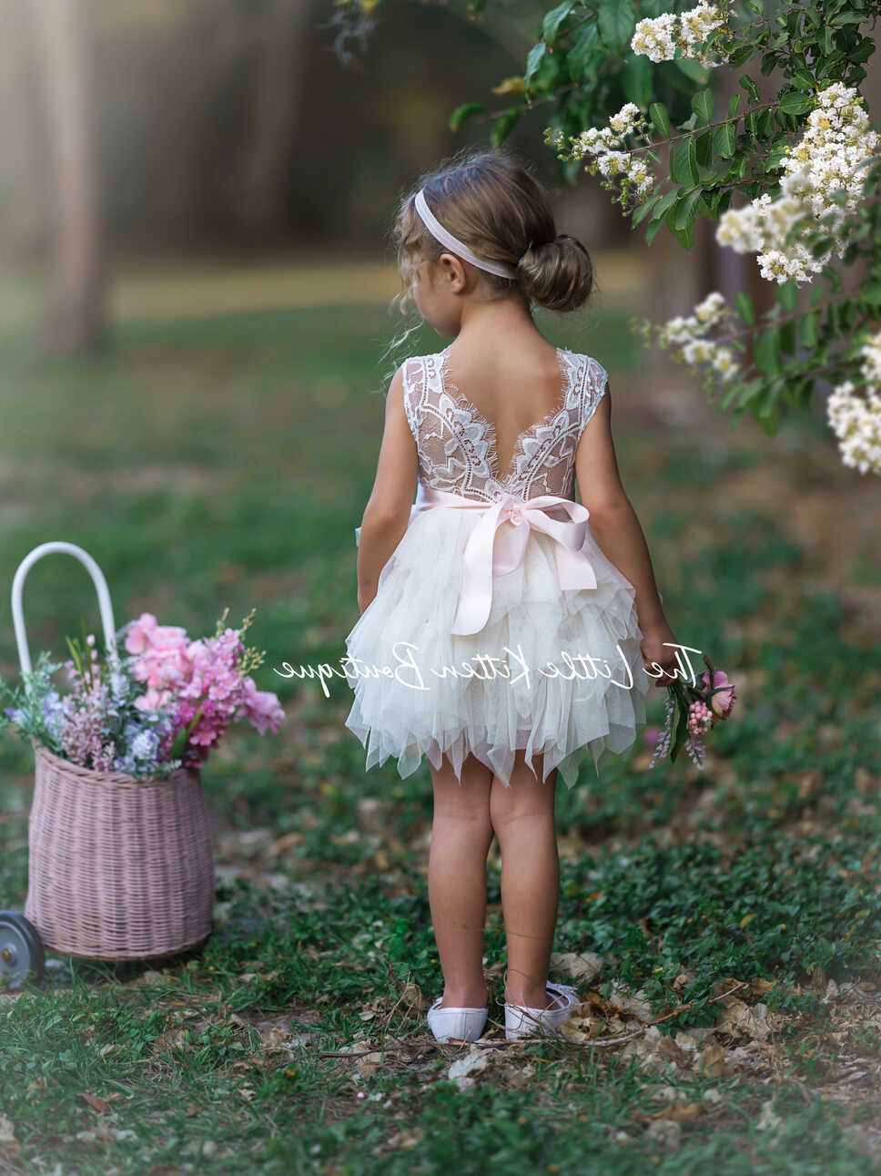 Tulle Flower Girl Dress, Ivory Flower Girl Dress, White Lace ...