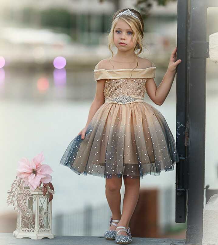 Tulle Flower Girl Dress,champagne Flower Girl Dress,gold Flower ...