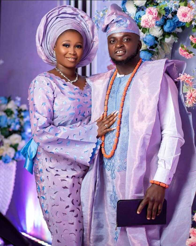 Two Toned Lilac and Skyblue/lavender Asooke for Couple/nigerian ...