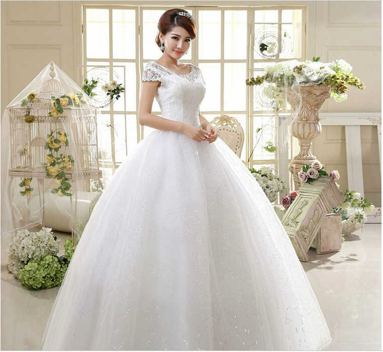 UK Women&#39;s White Lace Formal Wedding Dress Princess Bridal Gown ...