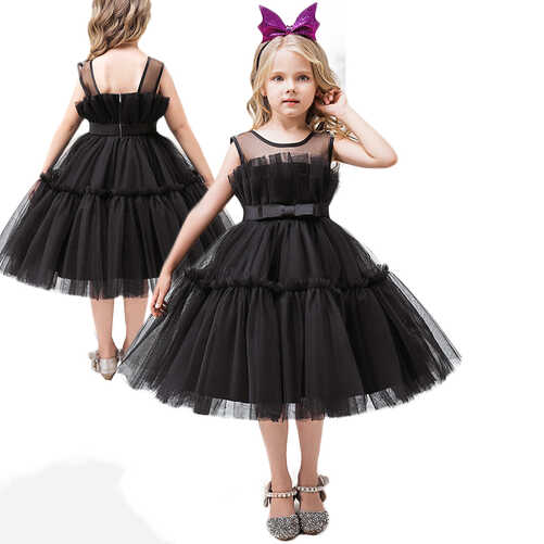 URMAGIC Toddler Little Girls Princess Black Dress for Wedding ...