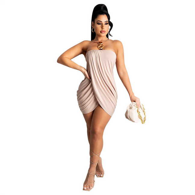 Uhndy Women&#39;s Sexy Off Shoulder Ruched Mini Dress Backless Hollow ...