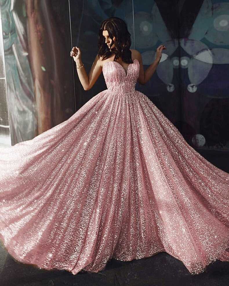 Unique Prom Dresses Long Glitter Sweetheart Formal Gowns – alinanova