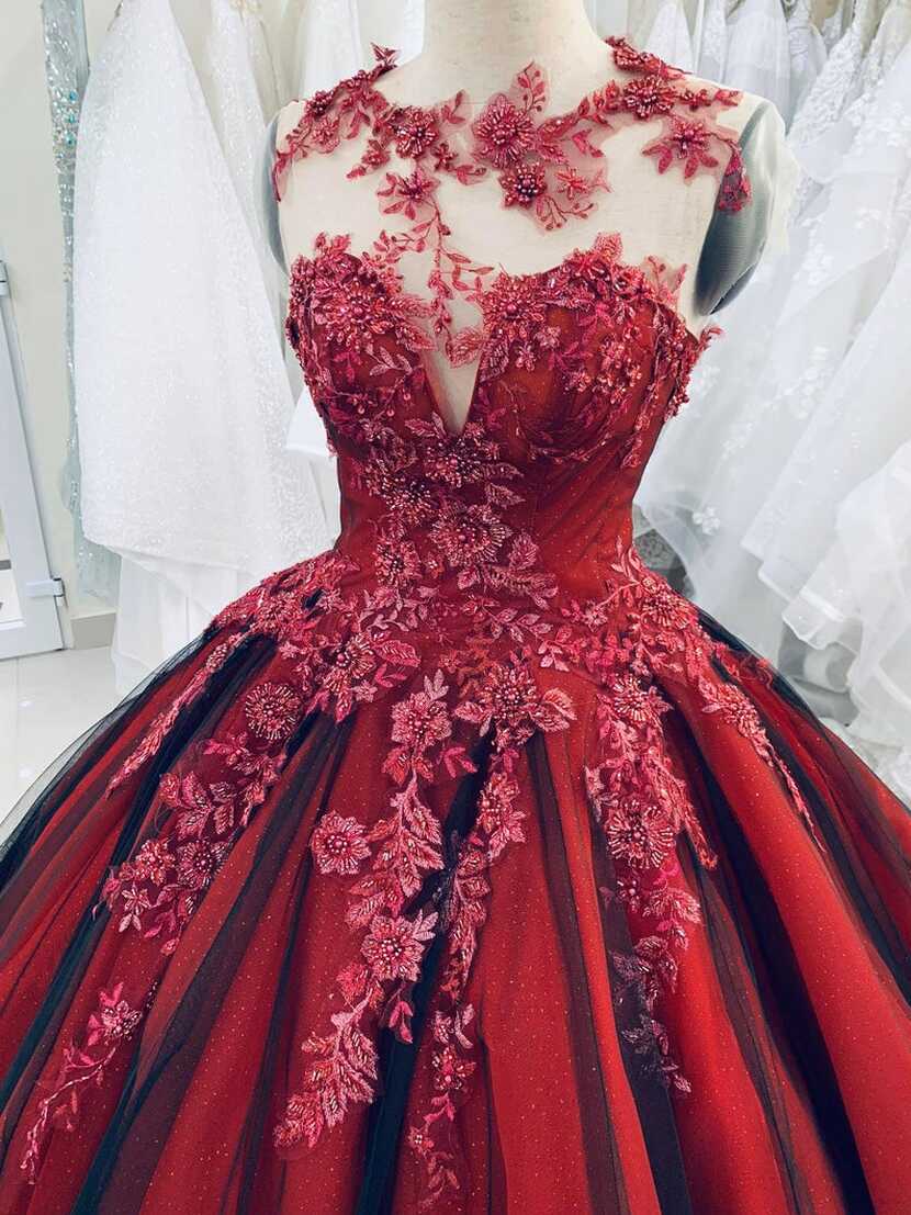 Unique red vintage princess wedding dress made to order, gorgeous ...